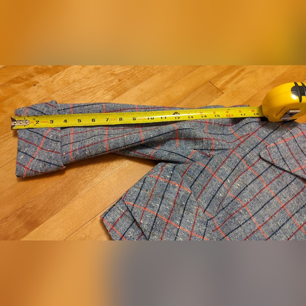 Vintage Blue and Red Plaid Women's Jacket - Picture 7 of 8